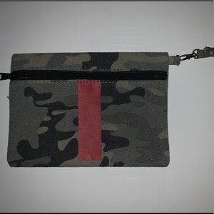 Brand new- Camo red stripped wristlet